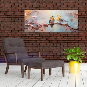 Obraz - Zamilovaní vtáčiky (120x50 cm)