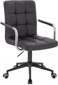 LuxuryForm DESIGN Stolička VERONA na čiernej podstave s kolieskami - čierna