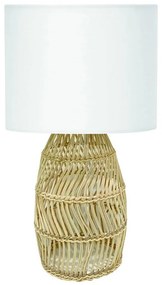 Stolná lampa 1xE27/25W/230V ratan/biela