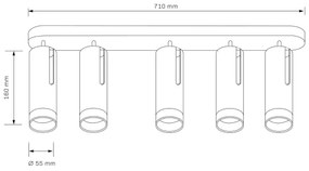 Bodové svietidlo FADO 5xGU10/10W/230V čierna