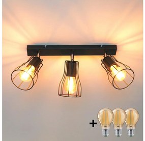 Helam LED Bodové svietidlo TUBE II 3xE27/15W/230V čierna HE1127