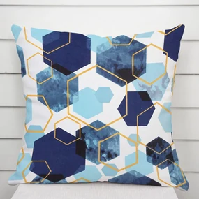 Biante Bavlnená obliečka na vankúš Sandra SA-574 Modré hexagóny na bielom 40 x 60 cm