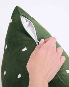 Vianočná obliečka na vankúš Velvet 40 × 40 cm - Vianočná pohoda zelená