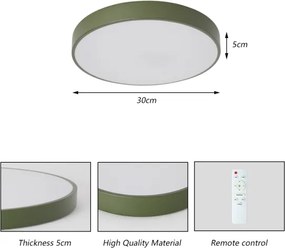 Brilagi - LED stmievateľné stropné svietidlo POOL LED/36W/230V 3000-6000K 30 cm zelené+DO