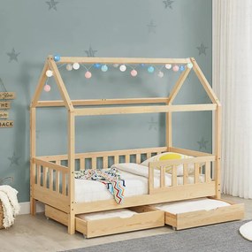 InternetovaZahrada Detská posteľ Marli 90x200 cm s úložným priestorom - prírodná