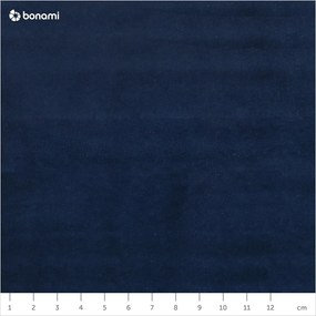 Tmavomodrá čalúnená dvojlôžková posteľ s úložným priestorom a roštom 160x200 cm Elio – Milo Casa