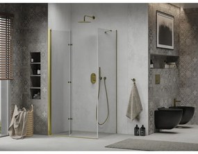 Mexen Lima sprchovací kút 90x80 cm, priehľadná, zlatá, 856-090-080-50-00