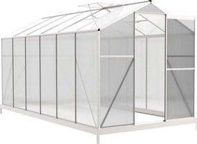 Skleník so základňou BestBerg BBGH‑1206S / 7,05 m² / 371 × 190 × 194 cm / strieborná