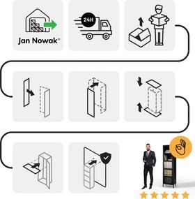 Čierna sklenená vitrína do obývačky z kovu na nožičkách LUIGI Modern 500 x 1800 x 350 mm