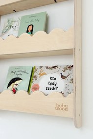 Detská nástenná polica malá – 3 úrovne úložného priestoru Biela