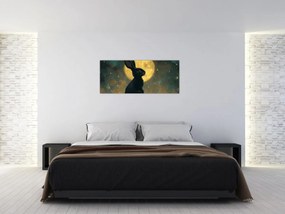 Obraz - Zajac s mesiacom (120x50 cm)