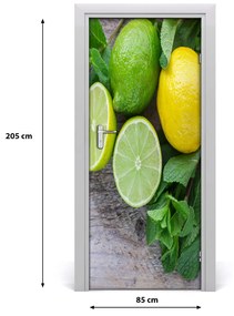 Fototapeta na dvere samolepiace limetka a citrón 85x205 cm