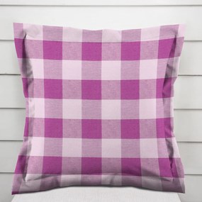 Biante Bavlnená obliečka na vankúš s lemom Olivia OL-021 Fialová kocka veľká 40 x 40 cm