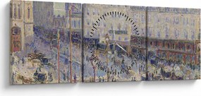 Obraz - Camille Pissarro, The Place du Havre, reprodukcia (s hodinami) (90x30 cm)