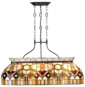115 cm dlhá závesná lampa Saavik – štýl Tiffany