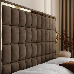 VYSOKÁ ČALÚNENÁ POSTEĽ NOEMI GOLD 160X200 ROYAL VELVET 196