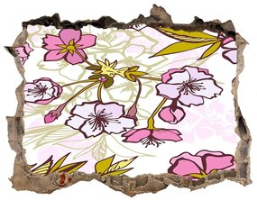 Nálepka 3D díra na zeď Čerešňové kvety nd-k-63762757