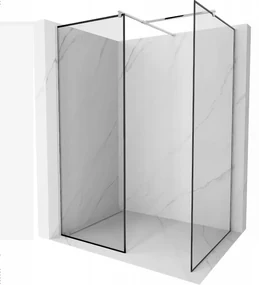 Mexen Kioto sprchová stěna Walk-in 160 x 90 cm, černý vzor, chrom - 800-160-202-01-70-090
