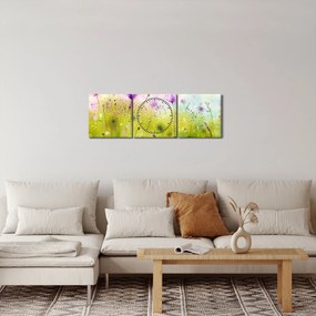 Obraz - Lúčne kvety (s hodinami) (90x30 cm)