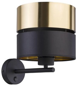 Nástenná lampa HILTON 1xE27/15W/230V mosadz/čierna