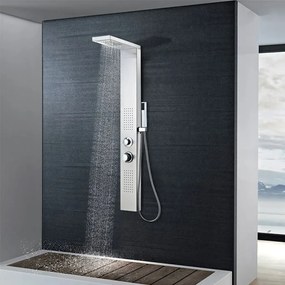 vidaXL Štvorcový sprchový panel, nerezová oceľ