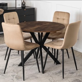 Stôl ERION 90 cm Dub Rustikál / čierny