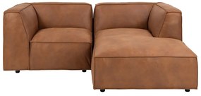 Koňakovohnedá rohová pohovka z imitácie kože (pravý roh) Fairfield Kentucky – Bonami Selection