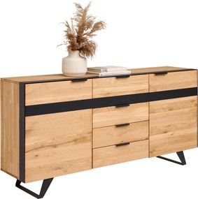 XXXLutz ŠIROKÁ KOMODA, divoký dub, čierna, divoký dub, 181/80/42 cm Landscape - Komody - 002730003801