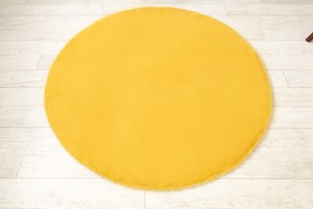 Okrúhly koberec BUNNY, zlatá , imitácia králičej kožušiny Veľkosť: 140 cm - kruh