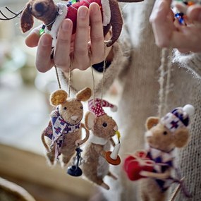 Bloomingville Plstená vianočná ozdoba Peo Brown Wool C