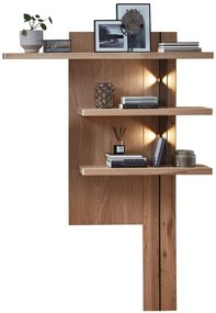 Policový panel Napoli 34 s LED 121 cm z masivu dub Bianco
