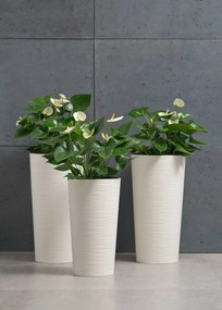 PLASTOVÝ KVETINÁČ URBANIKA RIFLO 25,5X46,5 CM+19,5X36,5 CM BIELA