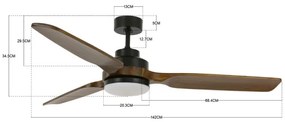 Lucci air 213054 - LED Stropný ventilátor SHOALHAVEN GX53/17W/230V paulovnia +DO