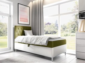 Kontinentálna posteľ Junior Gerdise 1, Strana: ľavá, Rozmer postele: 100x200, Dostupné poťahy: ekokoža Soft 017 (biela) + Fresh 12
