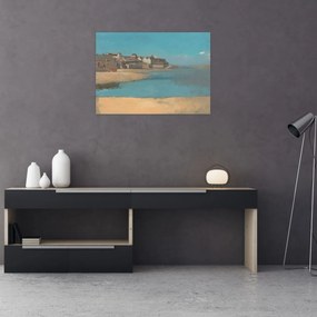 Sklenený obraz - Odilon Redon, Village by the Sea in Brittany, reprodukcia (70x50 cm)