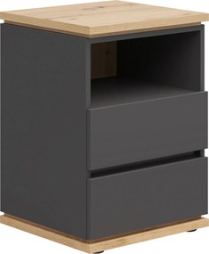XXXLutz NOČNÝ STOLÍK, grafitová, biela, 45/63/42 cm Xora - Nočné stolíky - 002427002515