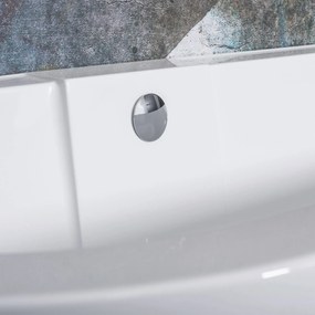 Rea Korfu, voľne stojaca vaňa 170x76 cm, biela lesklá-chróm, KPL-W5690