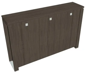 Stredná skriňa Verno+ S 200 x 46 x 130 cm, dub antracit / čierna