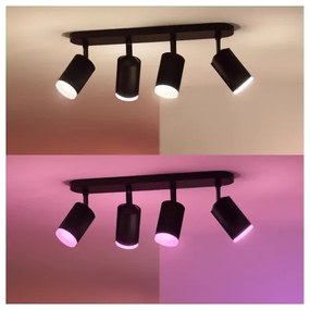 Philips - LED RGBW Stmievateľné bodové svietidlo Hue FUGATO 4xGU10/4,2W/230V čierna