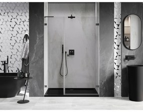 Mexen Lunar-B, L pravé otočné sprchové dvere 125 cm, 8mm číre sklo, grafitový profil, 832SL-125-050-95-00-P