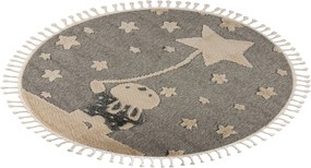 Obsession, Detský kusový koberec My Fano 393 Rast kruh, 133x133 (priemer) kruh, šedá, detská izba