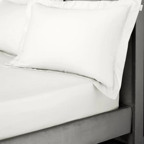 Slonovinová napínacia plachta z bavlneného saténu 135x190 cm Cotton Sateen – Bianca