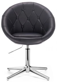 LuxuryForm DESIGN Kreslo VERA na striebornom kríži - čierne