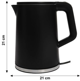 Bauerkraft Bezdrôtová cestovná rýchlovarná kanvica 1500 W 1,2 l otočná čierna