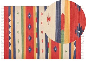 Bavlnený kelímový koberec 140 x 200 cm viacfarebný ALAPARS Beliani