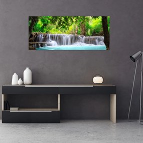 Obraz - Vodopád, tyrkysový (120x50 cm)