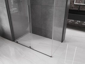 Mexen Velar, sprchový kút s posuvnými dverami 130 x 75 cm, 8mm číre sklo, brúsený grafit, 871-130-075-01-95