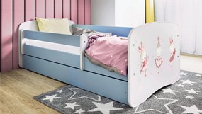 XXXLutz POSTEĽ PRE DETI A MLÁDEŽ 80/160 cm, modrá, biela MID.YOU - Detské izby - 00214200022T