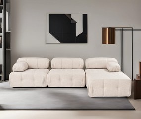 Doblo 3-sedačka s taštičkou ( L1-O1-1R-Pouffe) - svetlohnedá