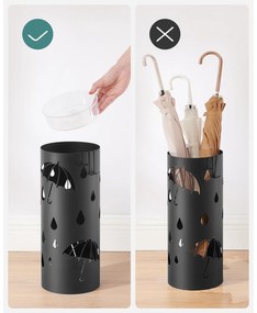 Kovový stojan na dáždniky ANABEL, 17x41cm, čierna SongmicsHome